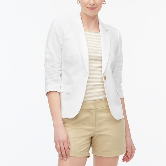 New JCREW Cotton Work Blazer in White - Picture 2 of 4